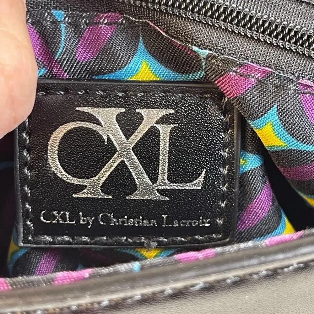 CXL Christian Lacroix Laine Matte Patent Crossbody Bag Black NWT